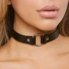 Accessories House Faux Leather Choker With Mini Ring