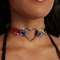 Funkplus Inc. Accessories Feel My Luv Holographic Spiked Choker
