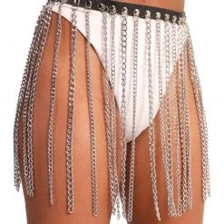 Hot & Delicious Black Bead Accessories Fine Line Chain Belt