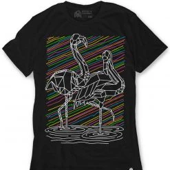 INTO THE AM Tops & Outerwear Fractal Flamingos Glow-in-the-Dark Tee