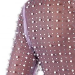 Hot & Delicious Black Bead New Arrivals Glamour Girl Pearl Studded Marabou Skirt Set