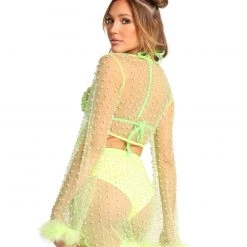 Hot & Delicious Black Bead New Arrivals Glamour Girl Pearl Studded Marabou Skirt Set