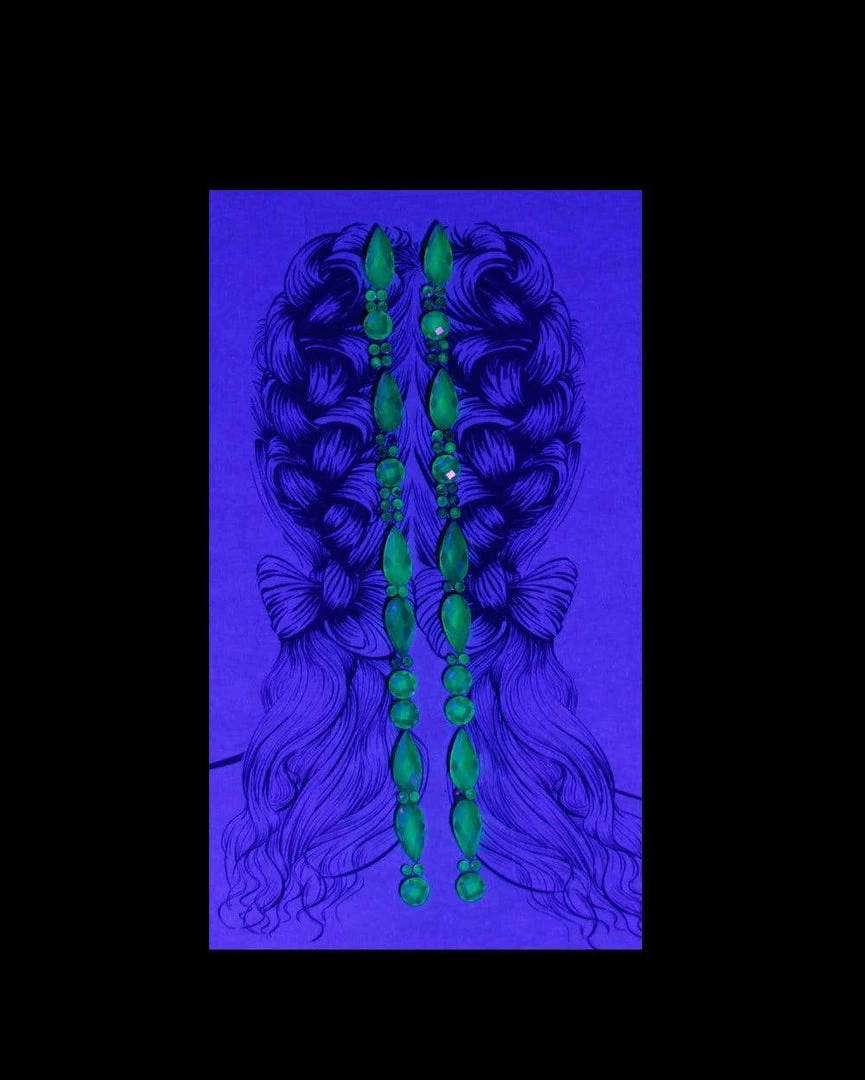 Western Fashion Glow In The Dark Hair Jewels Accessories 3 Western Fashion Glow In The Dark Hair Jewels Accessories