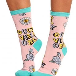 JY Designs And Creations Good Vibes Floral Socks Accessories