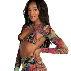 One By One Apparel Groovy Gal Ultra Crop Long Sleeve