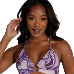 Cherry Mellow, Inc. Groovy Hearts O-Ring Halter Top Tops