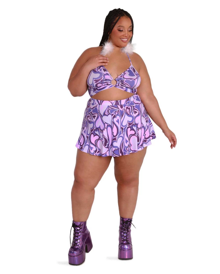 Cherry Mellow, Inc. Bottoms Groovy Hearts Skater Skirt 10 Cherry Mellow, Inc. Bottoms Groovy Hearts Skater Skirt