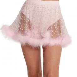 Hot & Delicious Black Bead Clothing Happy Ever After Marabou Mesh Skirt