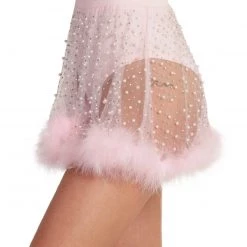 Hot & Delicious Black Bead Clothing Happy Ever After Marabou Mesh Skirt