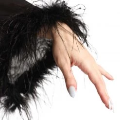 Hot & Delicious Black Bead Heavenly Bliss Marabou Mesh Cover Up