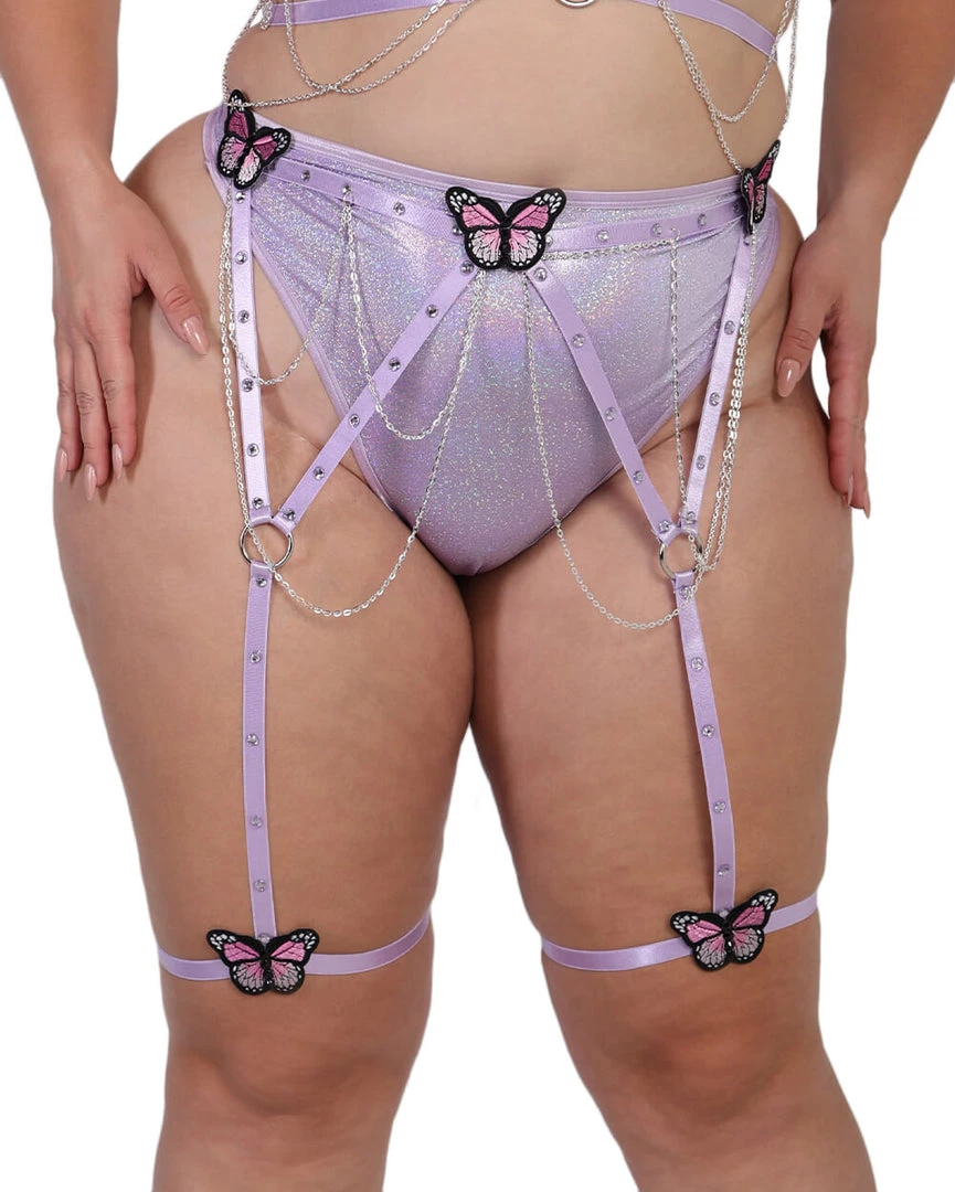 HoneiiBeth X IHeartRaves Holly Blue Butterfly Garter Belt Dresses & Sets 8 HoneiiBeth X IHeartRaves Holly Blue Butterfly Garter Belt Dresses & Sets