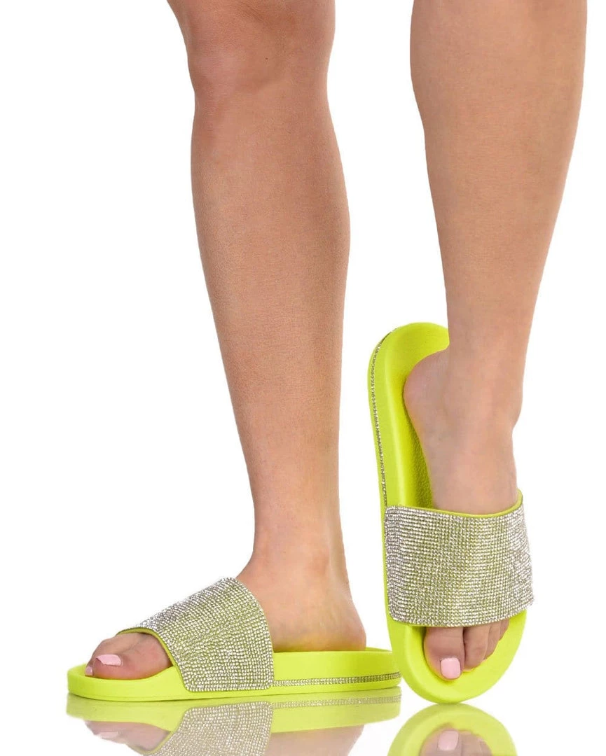 Legend Footwear Icy Girl Rhinestone Slides Shoes 5 Legend Footwear Icy Girl Rhinestone Slides Shoes