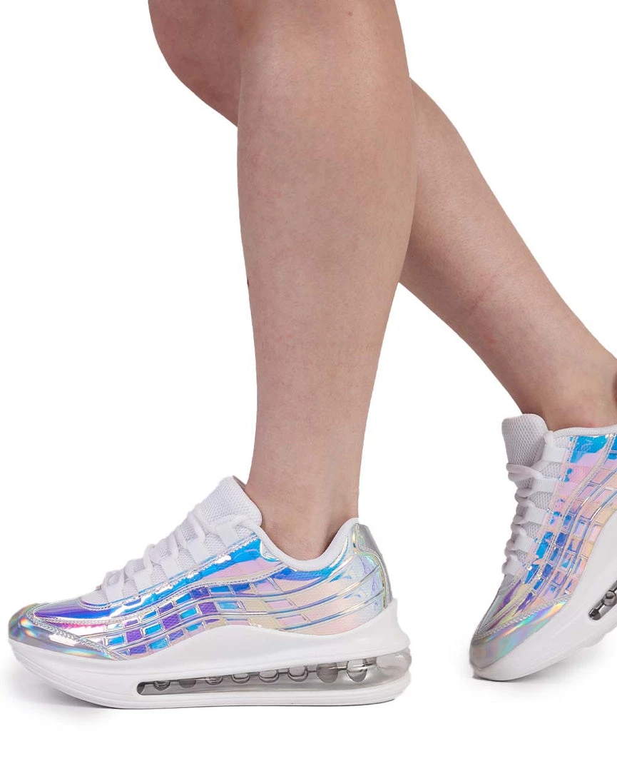 Berness Icy Holo Lace Up Sneakers Shoes 3 Berness Icy Holo Lace Up Sneakers Shoes