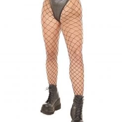 Leg Avenue Industrial Net Tights - Black W/ Silver