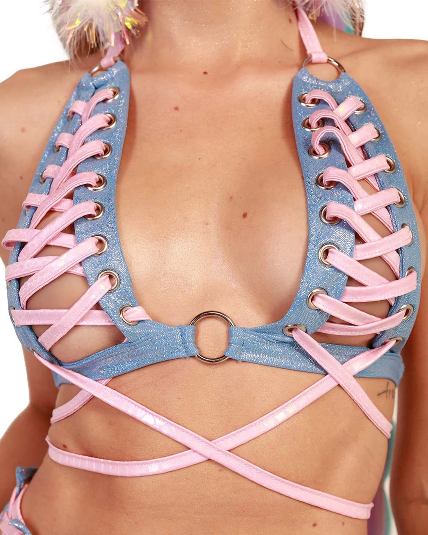 J. Valentine X IHR Milky Way Holo Lace Up Top Clothing 4 J. Valentine X IHR Milky Way Holo Lace Up Top Clothing