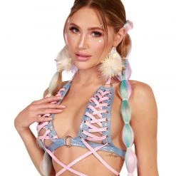 J. Valentine X IHR Milky Way Holo Lace Up Top Clothing 11 J. Valentine X IHR Milky Way Holo Lace Up Top Clothing