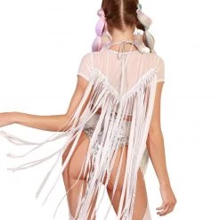 Clothing J. Valentine Ride It Out Fringe Mesh Top