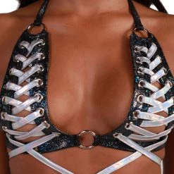 J. Valentine X IHR Intergalactic Effectz Lace-Up Top Clothing