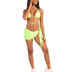 Hot & Delicious Black Bead Bottoms Juicy BB Mesh Side Tie Mini Skirt