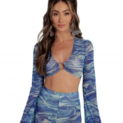 Cherry Mellow, Inc. Keepin' It Swirly O-Ring Long Sleeve Top