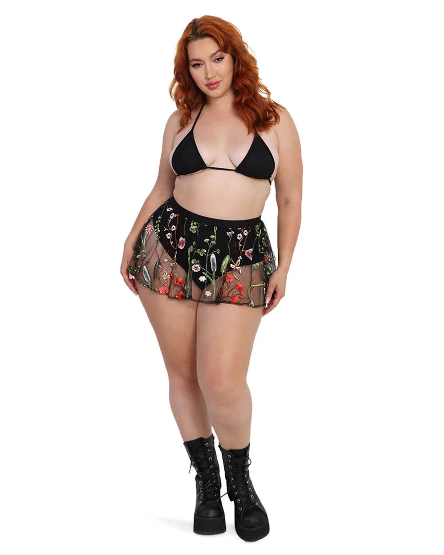 OhYes Lace Flowerfields Mesh Mini Skirt Bottoms 15 OhYes Lace Flowerfields Mesh Mini Skirt Bottoms
