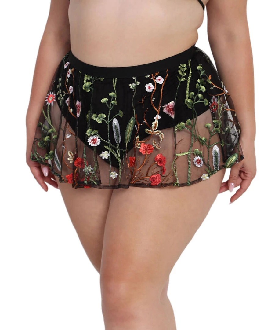 OhYes Lace Flowerfields Mesh Mini Skirt Bottoms 13 OhYes Lace Flowerfields Mesh Mini Skirt Bottoms