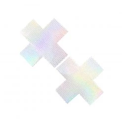 Neva Nude Liquid Pure White Hologram Cross Pasties Trending Now