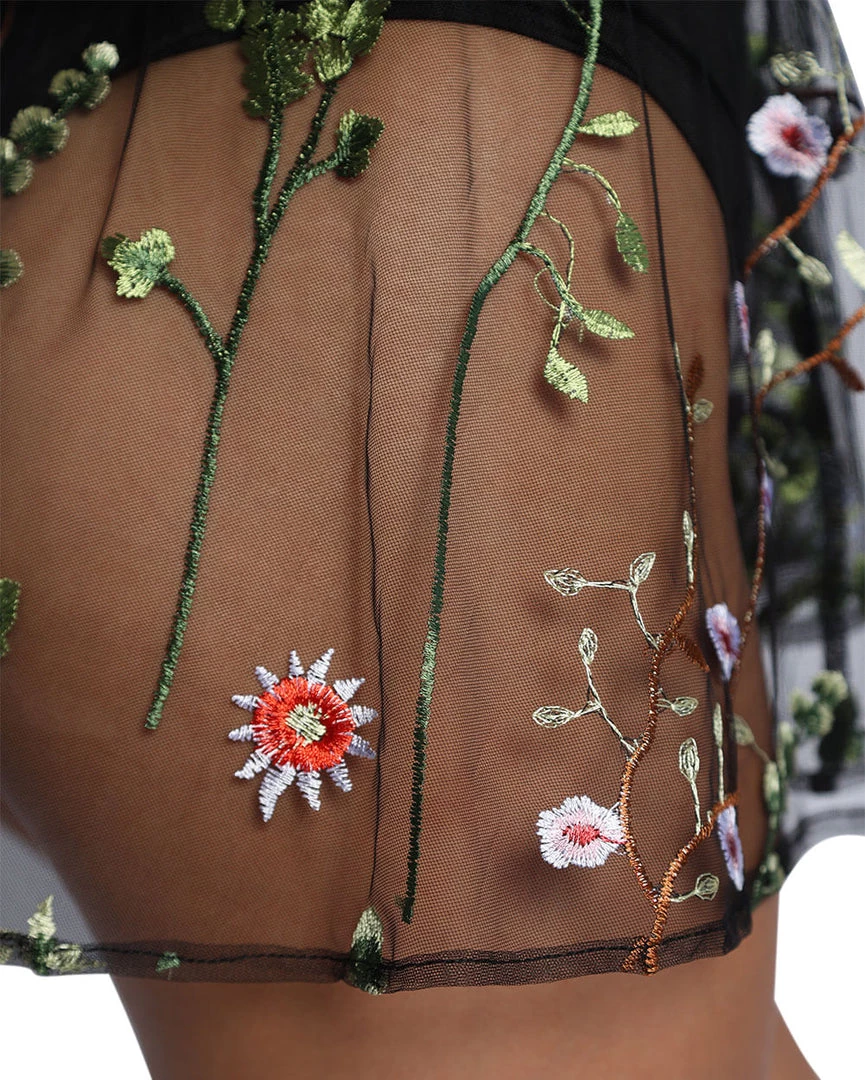 OhYes Lace Flowerfields Mesh Mini Skirt Bottoms 9 OhYes Lace Flowerfields Mesh Mini Skirt Bottoms