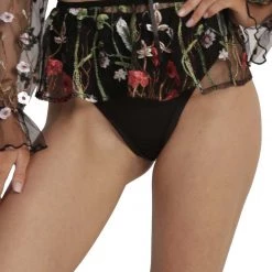OhYes Lace Flowerfields Mesh Ultra Mini Skirt Bottoms