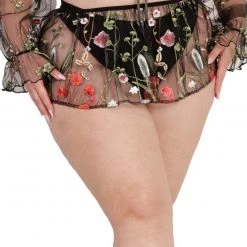 OhYes Lace Flowerfields Mesh Ultra Mini Skirt Bottoms