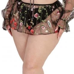 OhYes Lace Flowerfields Mesh Ultra Mini Skirt Bottoms