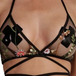 OhYes Tops Lace Flowerfields Mesh Wrap Around Top