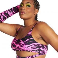 Dippin Daisies New Arrivals Lightning Speed Neon Underboob Cutout Top