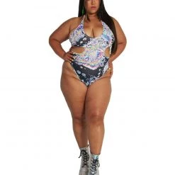 Day G Clothing Liquid Tripp Keyhole Halter Bodysuit