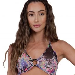 Day G Liquid Tripp Mesh Halter O-Ring Halter Top