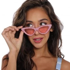Ole Accessories Livin' The Glam Life Rhinestone Cat Eye Sunglasses