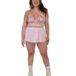 OhYes Bottoms Lucky Star Mesh Mini Skirt