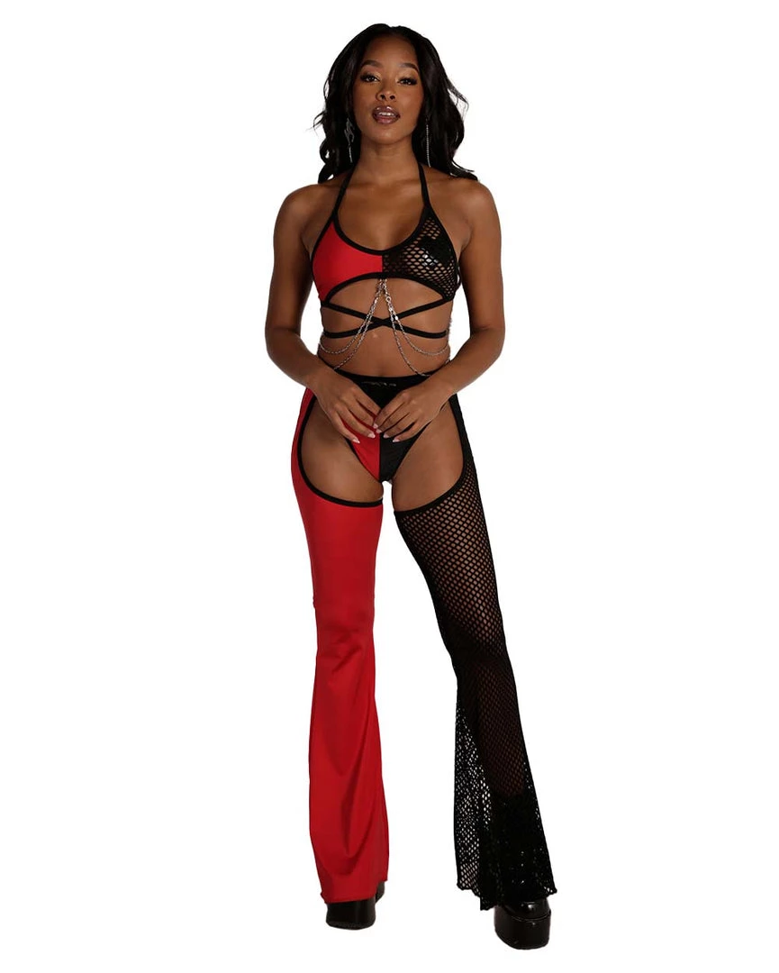 Rolita Couture Rolita X IHR Splice Fishnet Ride Em Bell Chaps Clothing 5 Rolita Couture Rolita X IHR Splice Fishnet Ride Em Bell Chaps Clothing