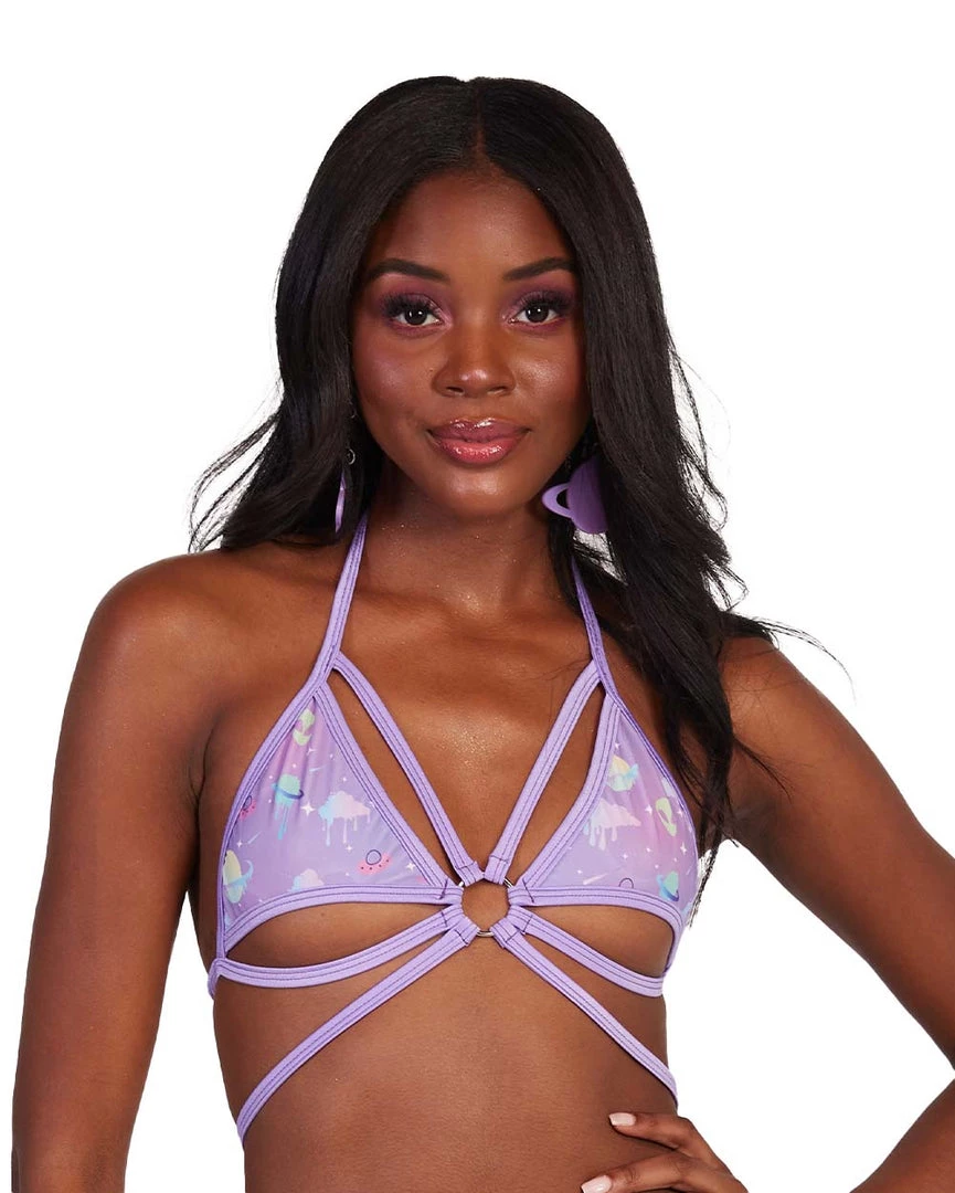 Rolita Couture Clothing Lunita X IHR Ultra Violet Butterfly Kisses Wrap Top 3 Rolita Couture Clothing Lunita X IHR Ultra Violet Butterfly Kisses Wrap Top