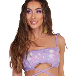 Rolita Couture Lunita X IHR Ultra Violet Euphoric Wrap Top Clothing