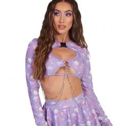 Rolita Couture Clothing Lunita X IHR Ultra Violet Ultra Crop Top