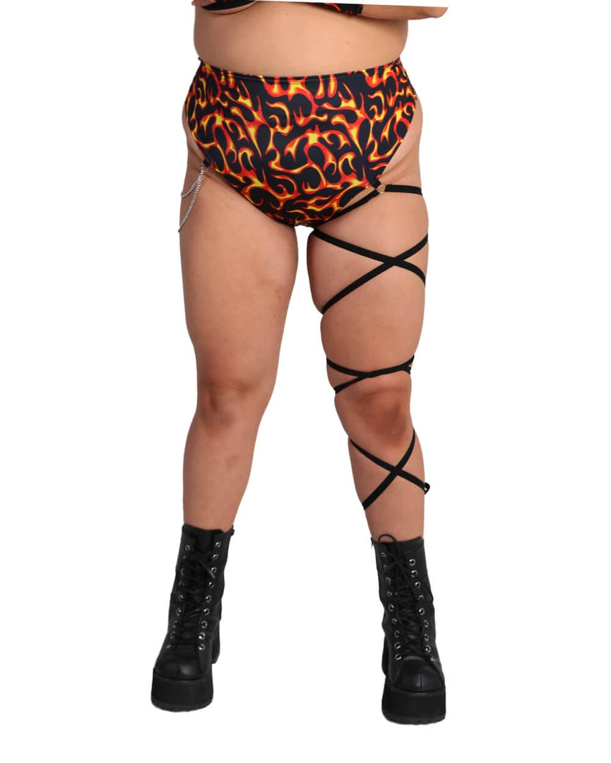 Lyte Couture X IHR Flame High Waisted High Cut Bottoms 9 Lyte Couture X IHR Flame High Waisted High Cut Bottoms