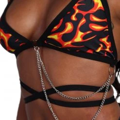 Lyte Couture X IHR Flame Triangle Chain Top