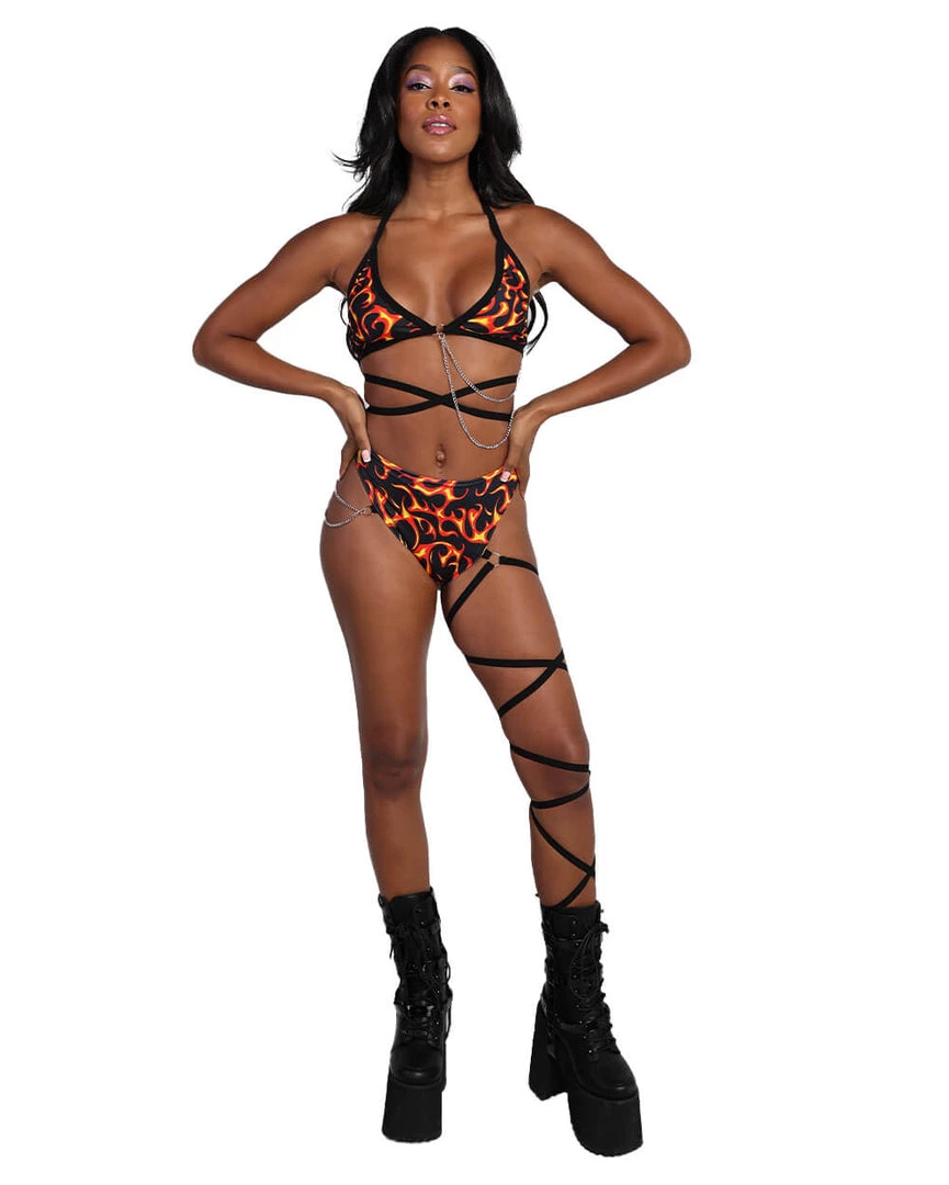 Lyte Couture X IHR Flame Triangle Chain Top 6 Lyte Couture X IHR Flame Triangle Chain Top