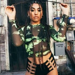 Rock & Rose Dragon Secrets Cropped Long Sleeve Tops 23 Rock & Rose Dragon Secrets Cropped Long Sleeve Tops