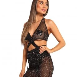 Banjul Clothing Make It Rain Rhinestone-Studded Skirt Set