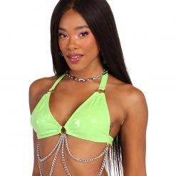 OhYes Make A Scene Vinyl Chained Crop Top Clothing 10 OhYes Make A Scene Vinyl Chained Crop Top Clothing