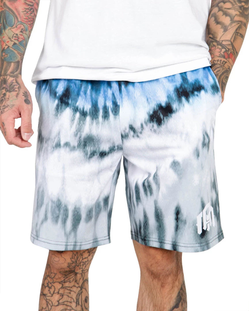 INTO THE AM Bottoms Blue Tides Tie-Dye Shorts 5 INTO THE AM Bottoms Blue Tides Tie-Dye Shorts
