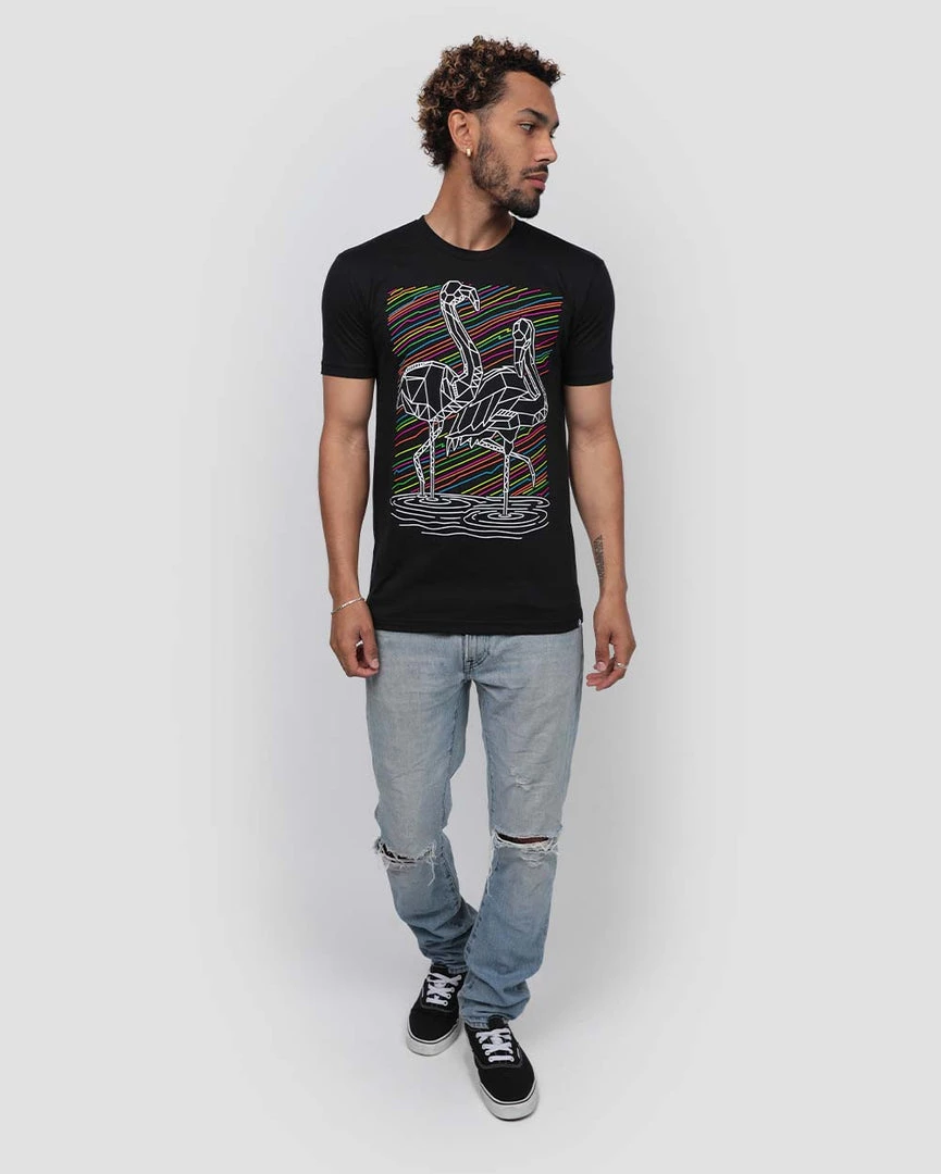 INTO THE AM Tops & Outerwear Fractal Flamingos Glow-in-the-Dark Tee 6 INTO THE AM Tops & Outerwear Fractal Flamingos Glow-in-the-Dark Tee