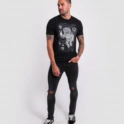 INTO THE AM Men Space Waves Glow-in-the-Dark Tee